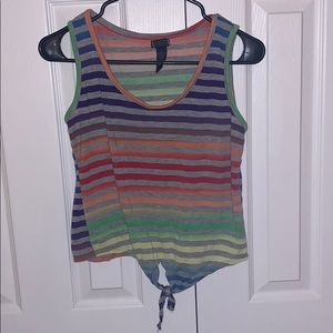 Kids Large rainbow and grey tank top.
